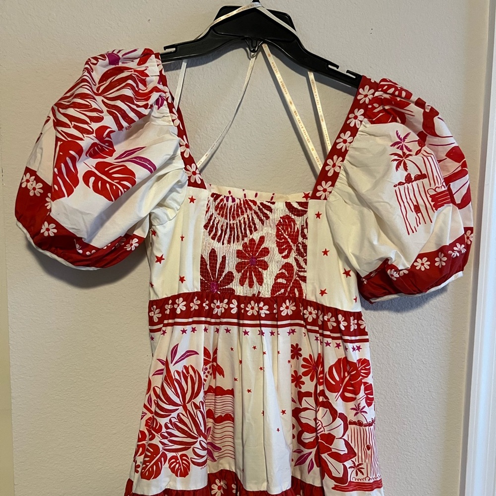 NWT The Farm Rio Rio Tiles Eng Midi Dress Floral A Line - Picture 10 of 15